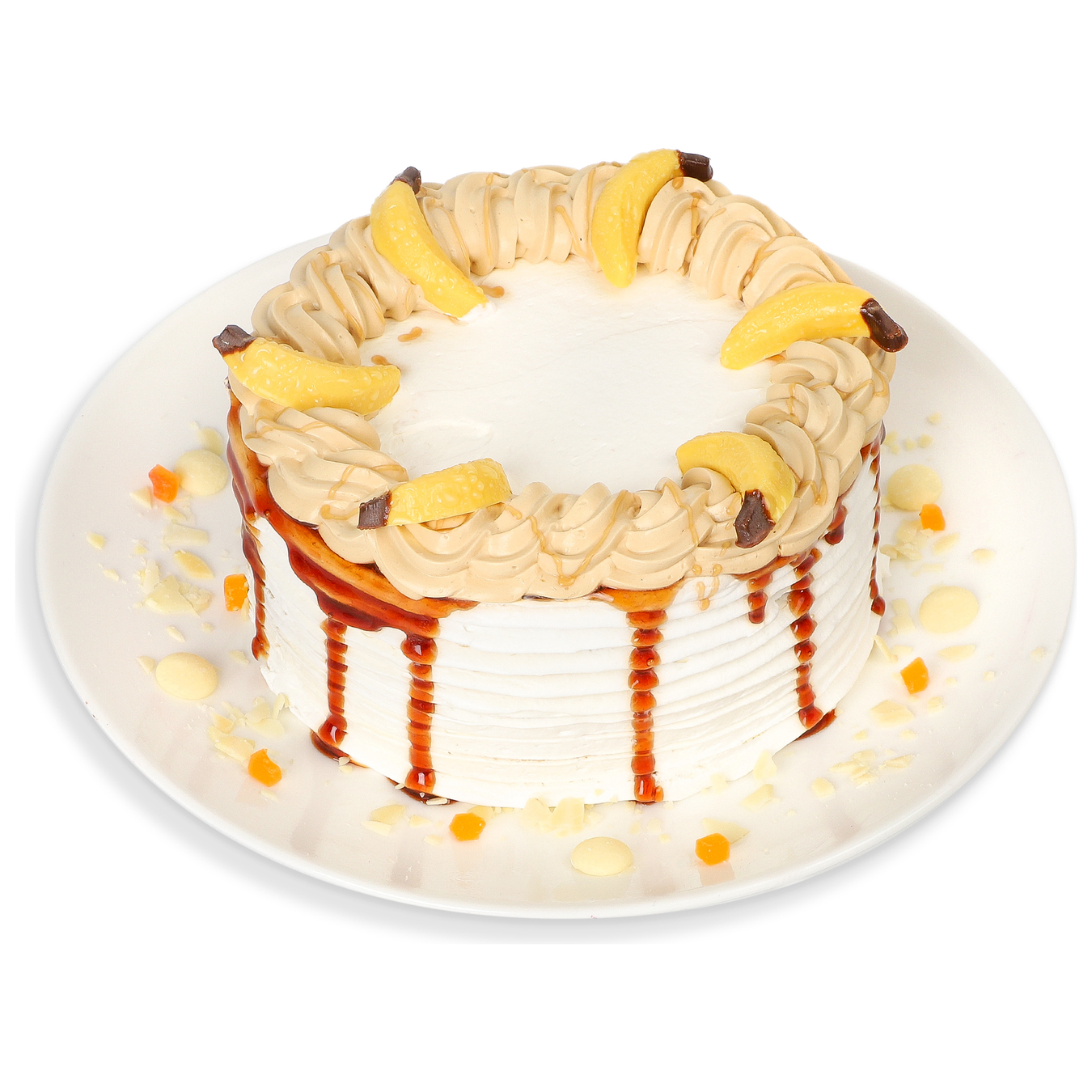 Caramel cake with banana D=13 cm (Holiday design)