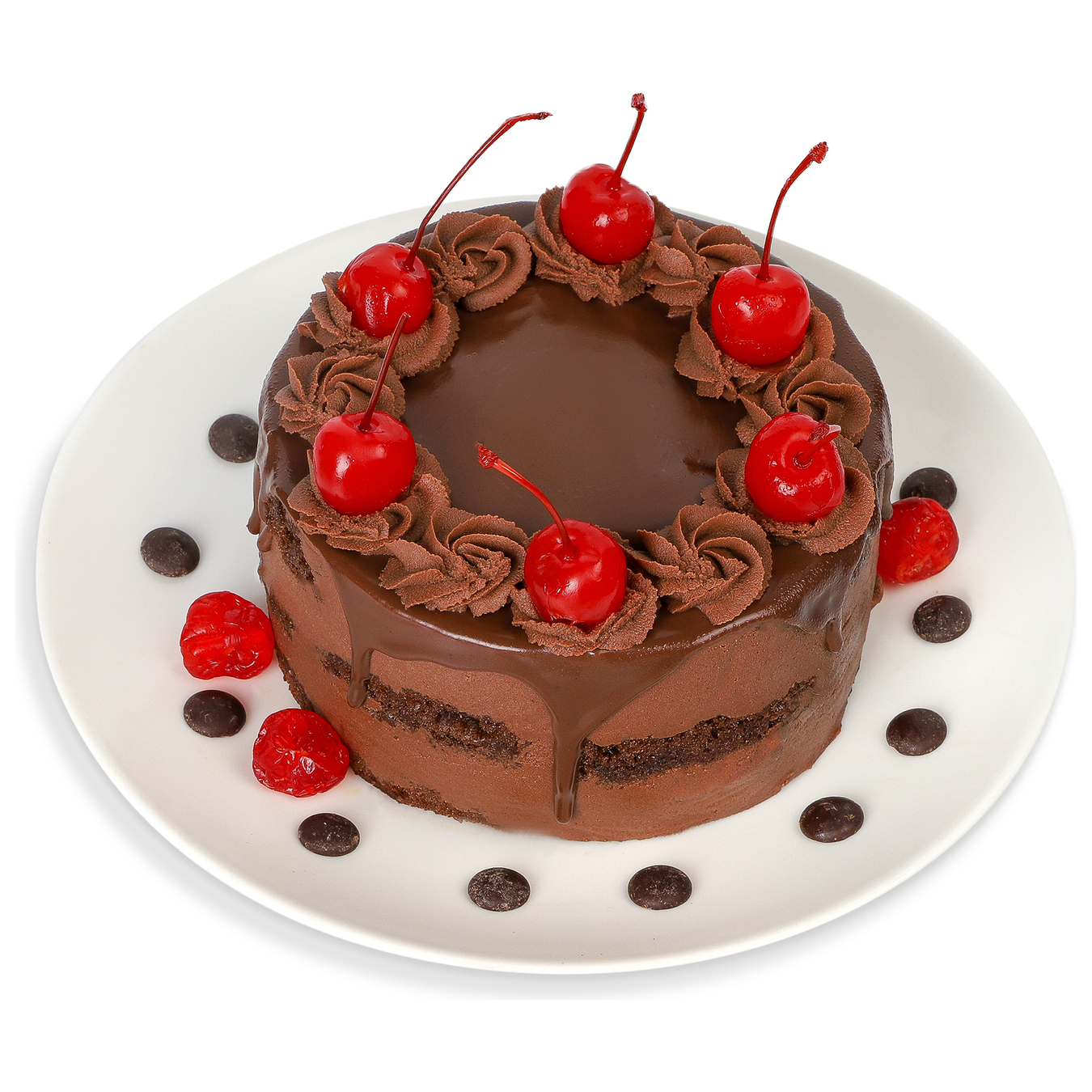 Торт Шоколадный с вишнями D=13 см 2