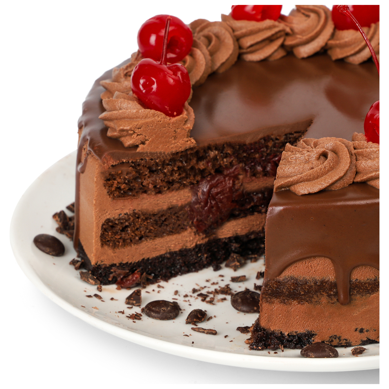 Chocolate cake with cherries D=13 cm