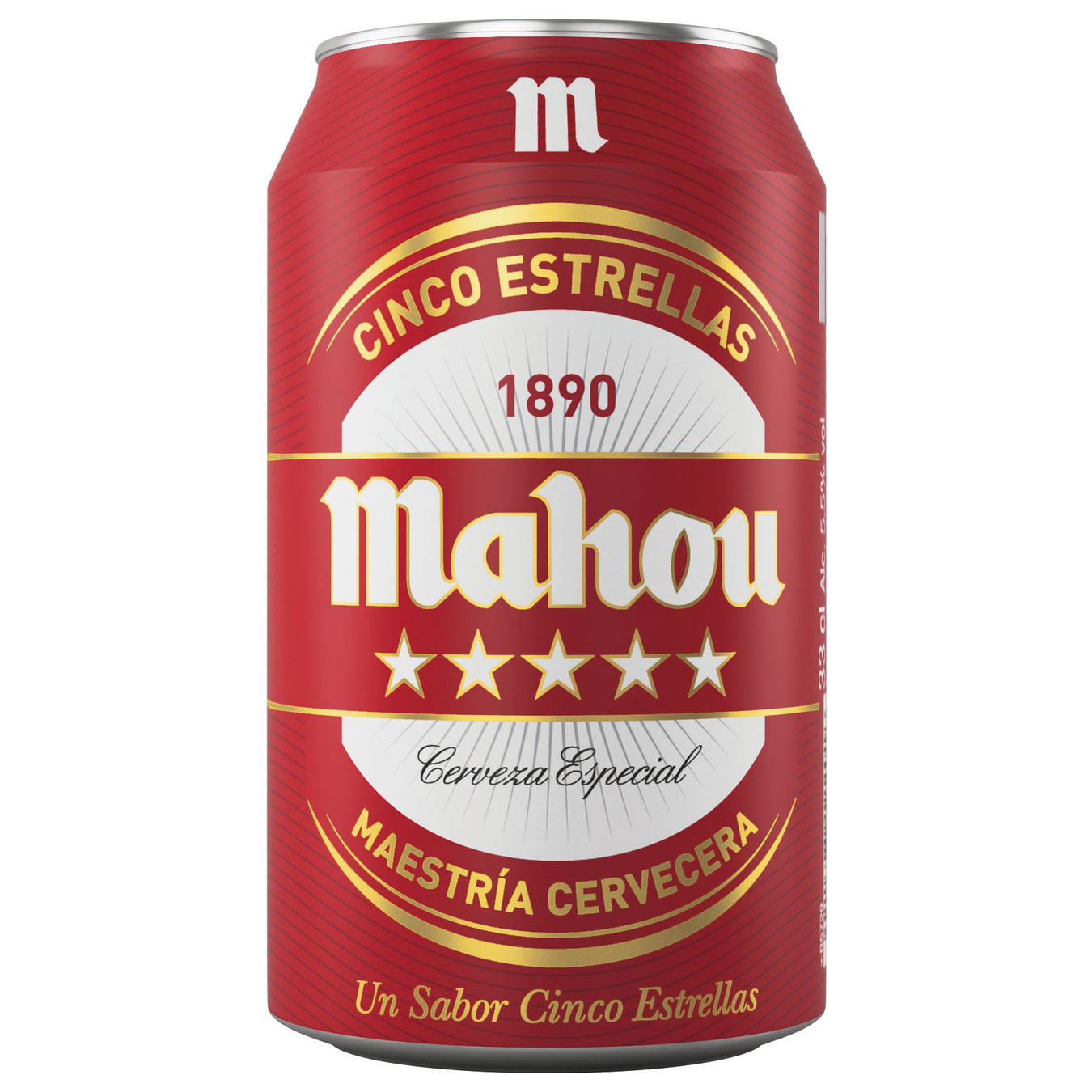 Пиво світле Mahou 5 estrellas 5,5% 0,33л залізна банка
