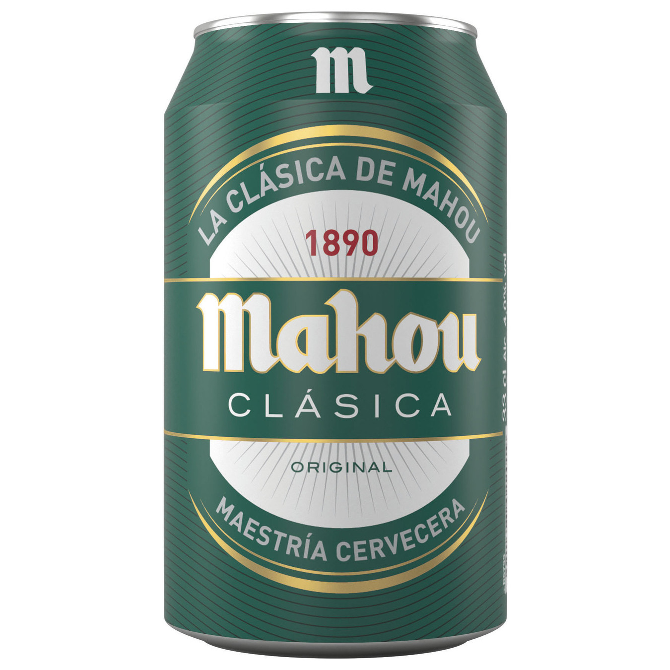 Пиво светлое Mahou Clasica 4,8% 0,33л железная банка