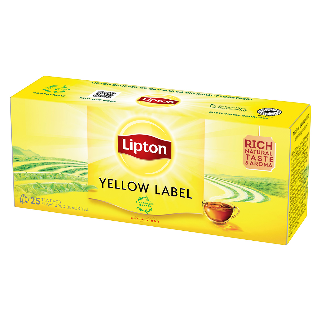 Чай чорний Lipton Yellow Label байховий ароматизований 25шт 2