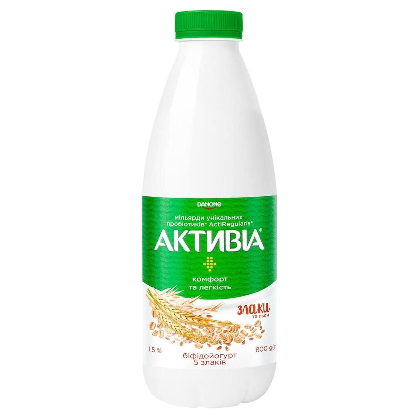 Bifidoyogurt drinkable Activia 5 cereals 1.5% 800g