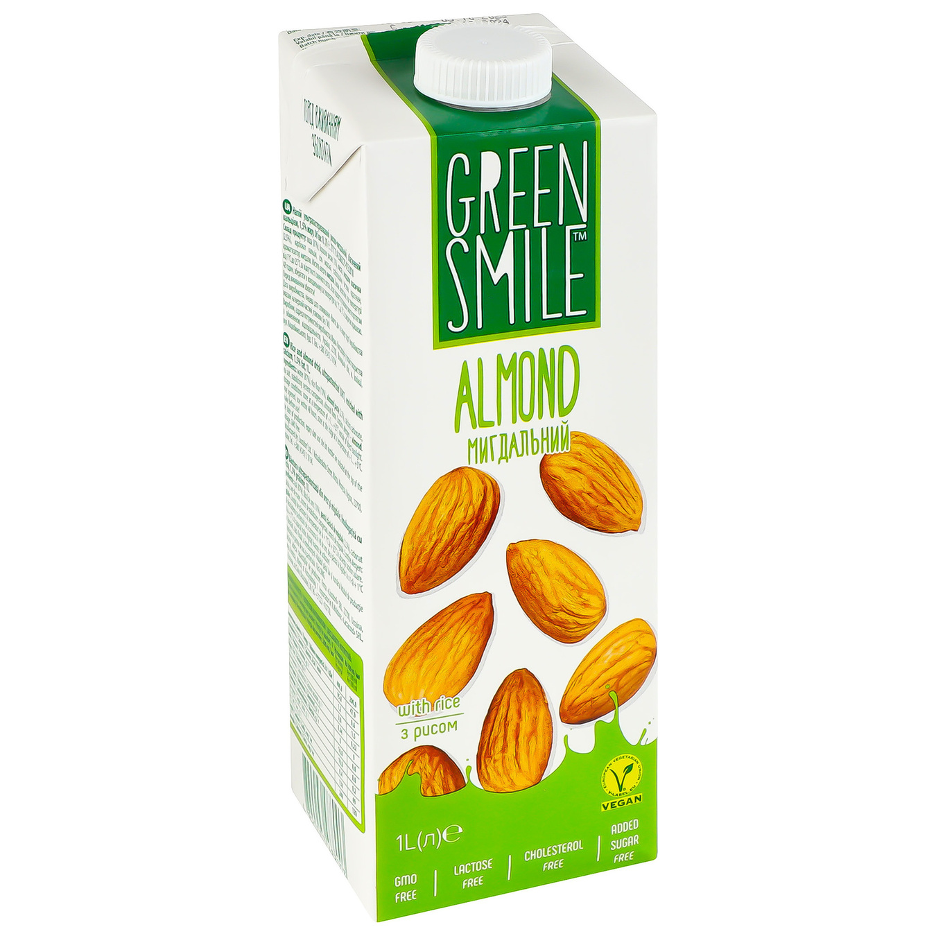 Напиток рисово-миндальный Green Smile Almond ультрапастеризованный обогащенный кальцием 1.5% 1л 3