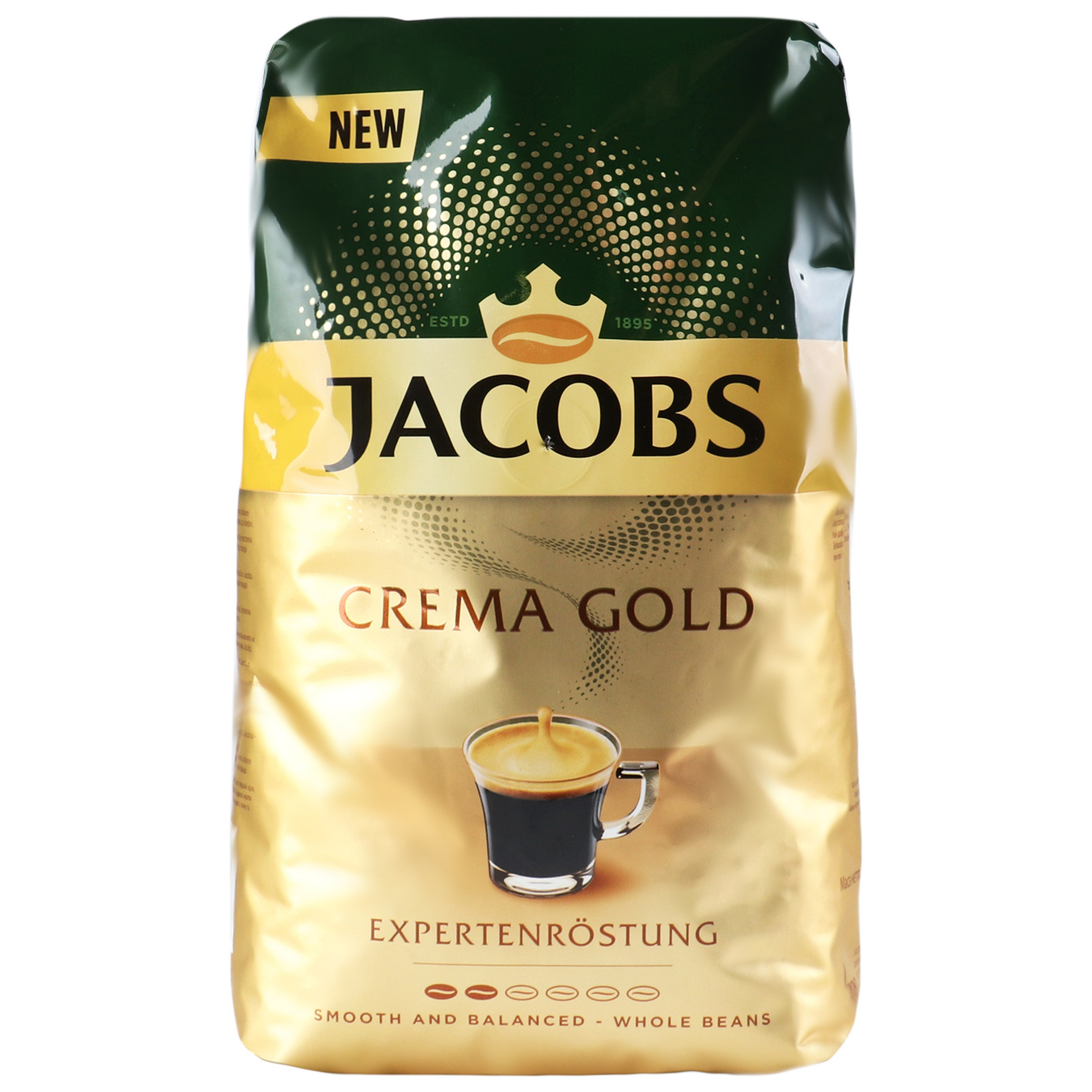 Кофе Jacobs Crema Gold натурально жареный в зернах 1000г