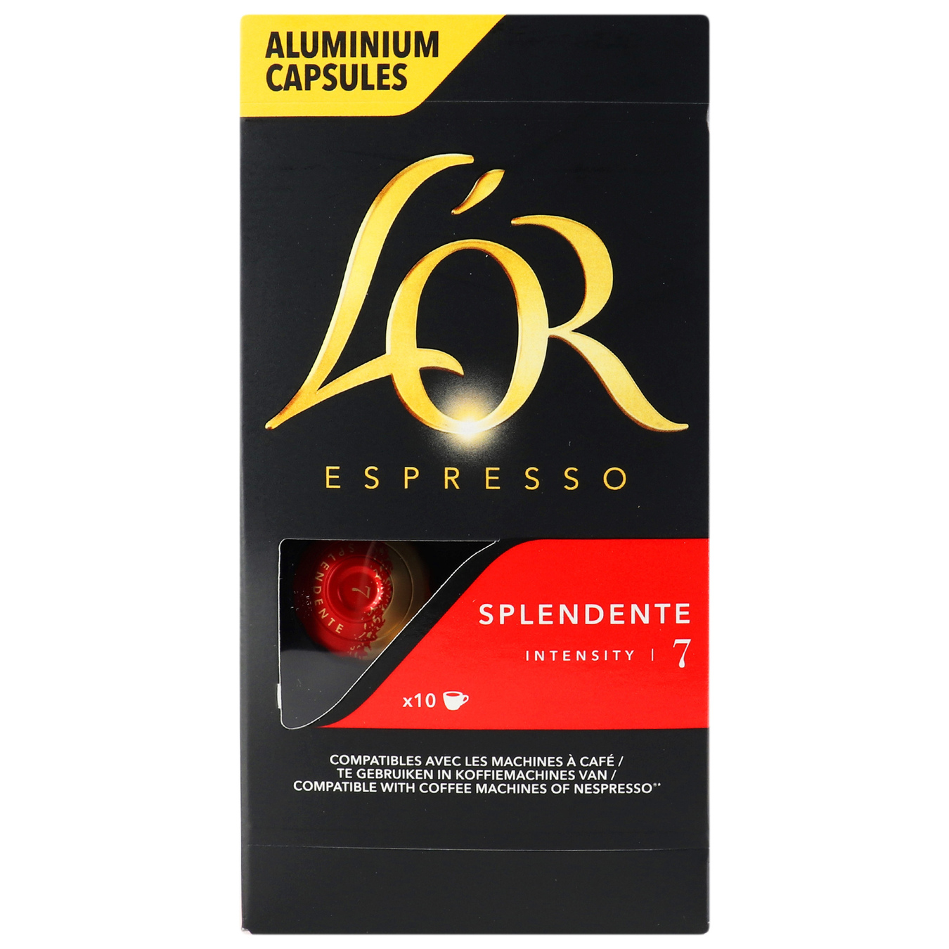 L'OR Espresso Splendente natural roasted ground coffee in capsules 10*52g