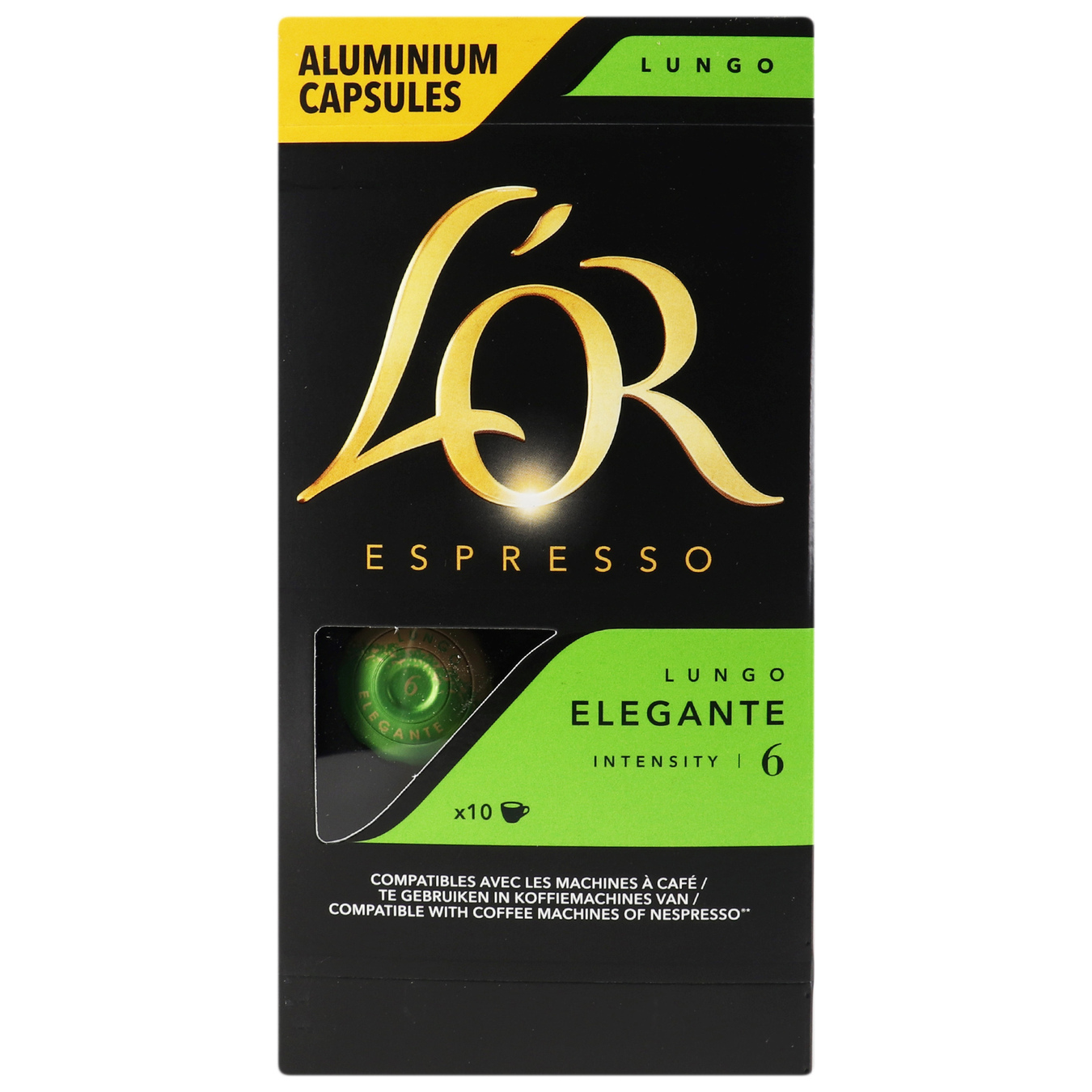 Кофе L'OR Lungo Elegante натуральный жареный молотый в капсулах 52г