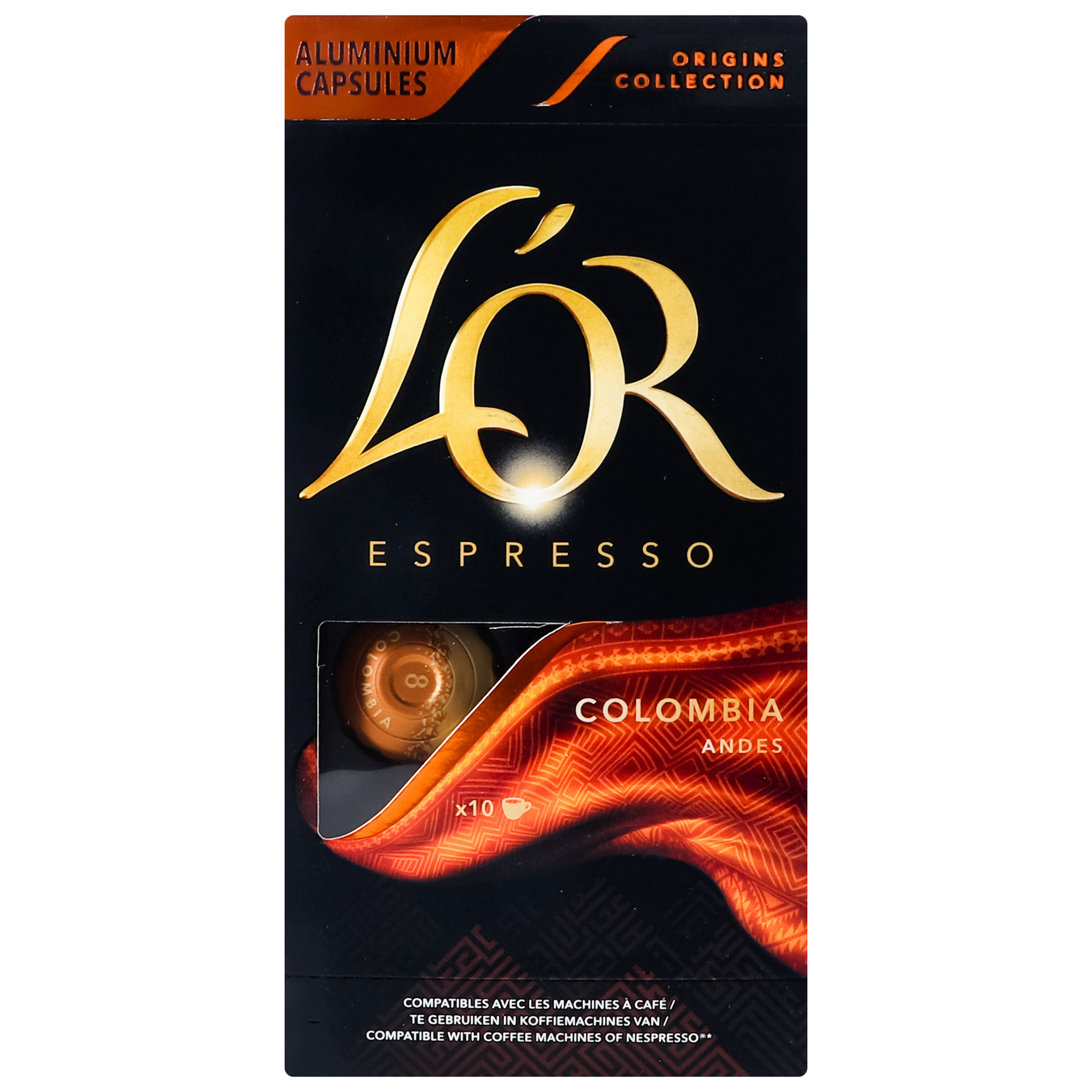 Кофе L'OR Espresso Colombia Andes натуральный жареный в капсулах 52г