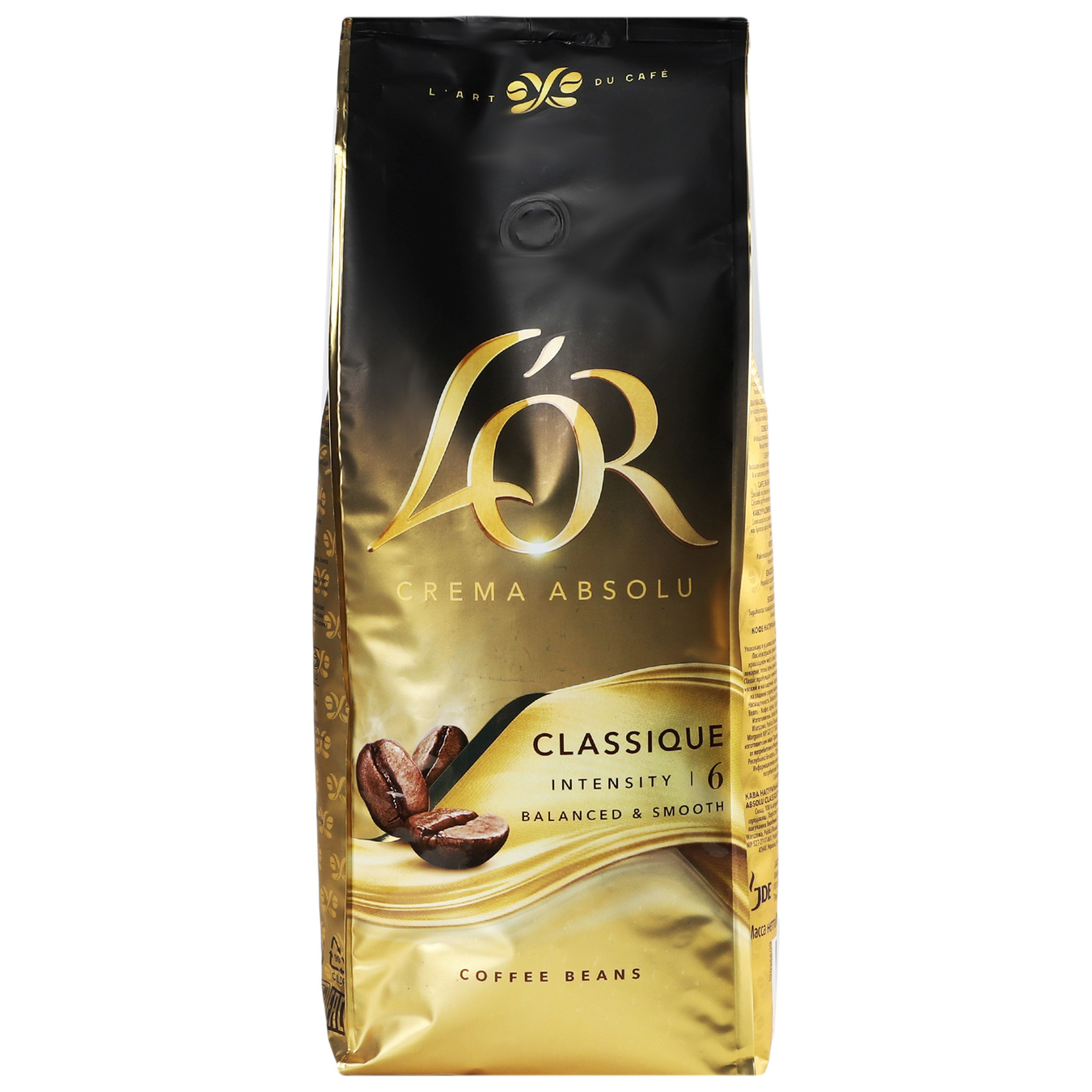 L'OR Crema Natural coffee roasted in beans Absolu Classique 1000g