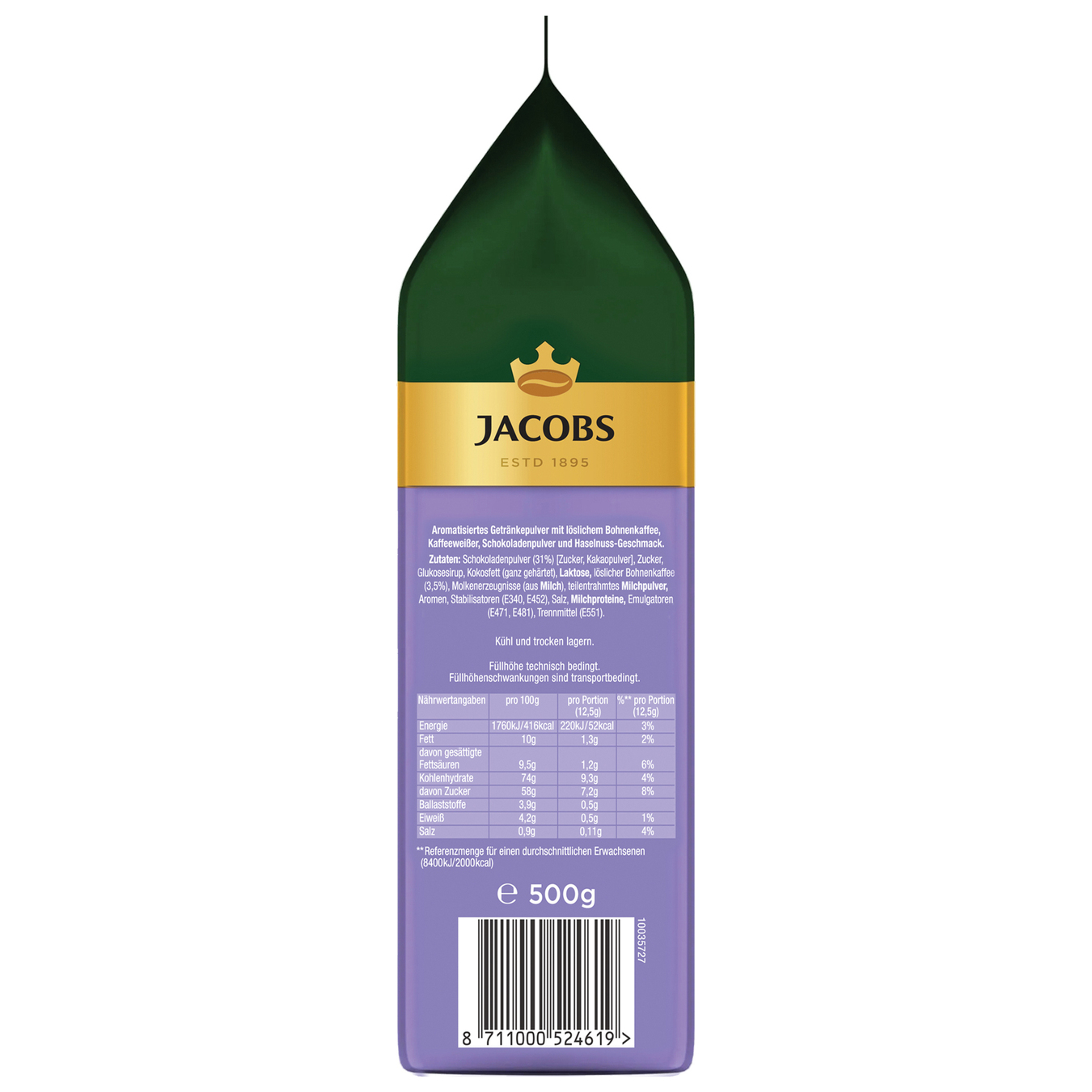 Instant coffee drink Jacobs Cappuccino with the taste of hazelnut and cocoa 500g 2