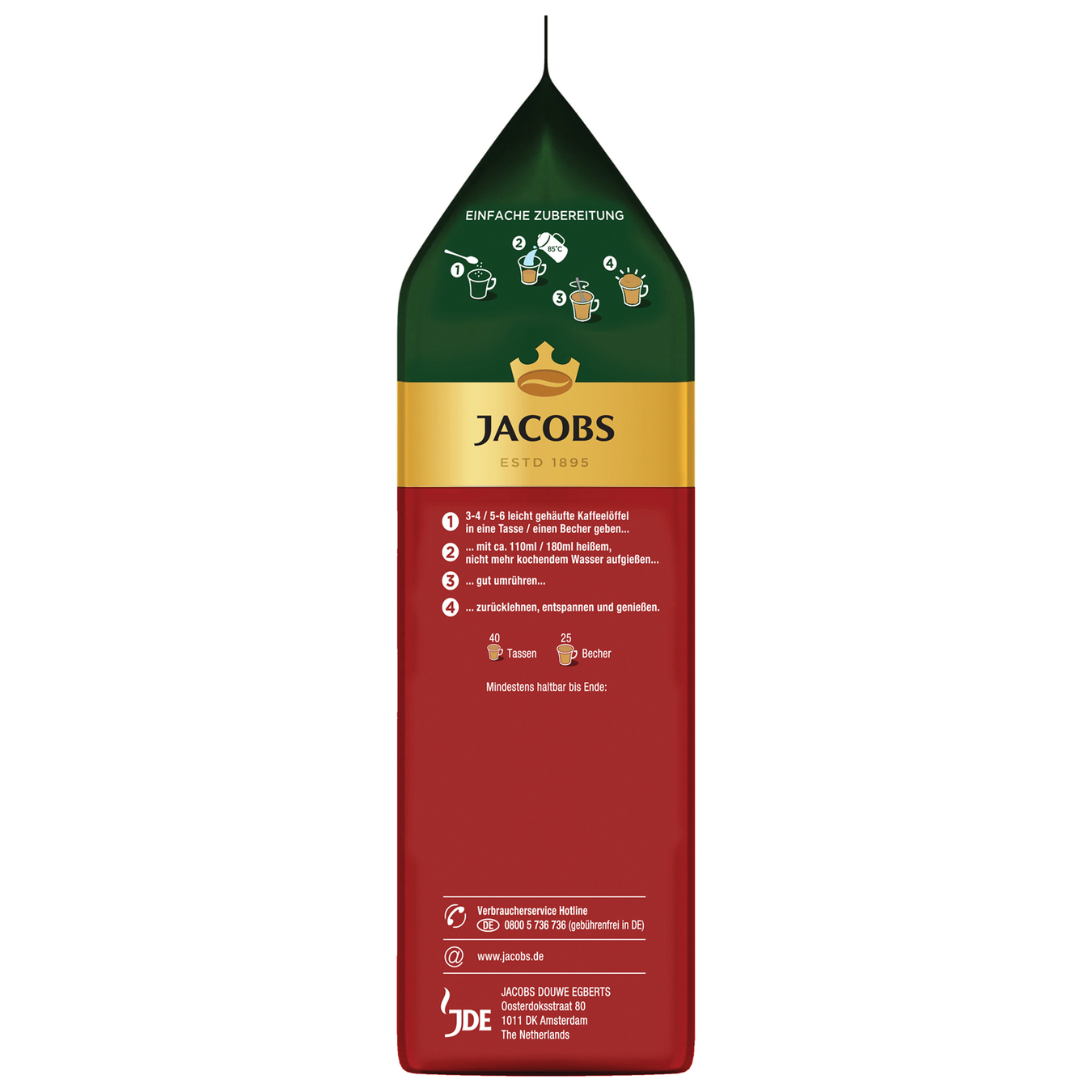 Напиток кофейный растворимый Jacobs Капучино 400г 2