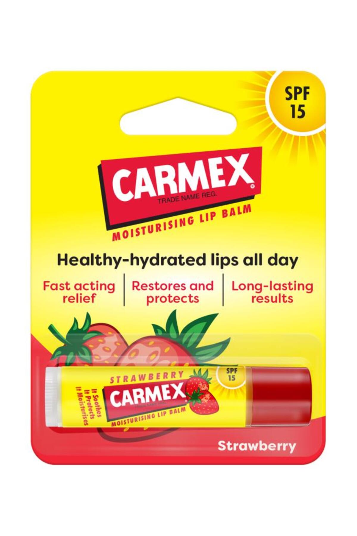 Бальзам для губ Carmex со вкусом клубники в стеке 4,25г.