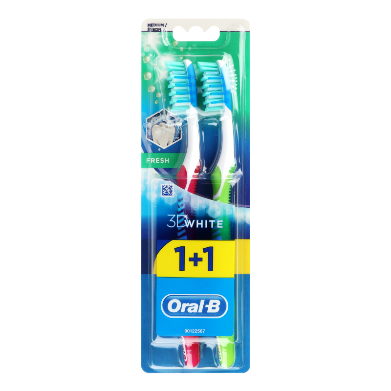 Щетка зубная Oral-B 3d white свежесть 40 средняя 2шт