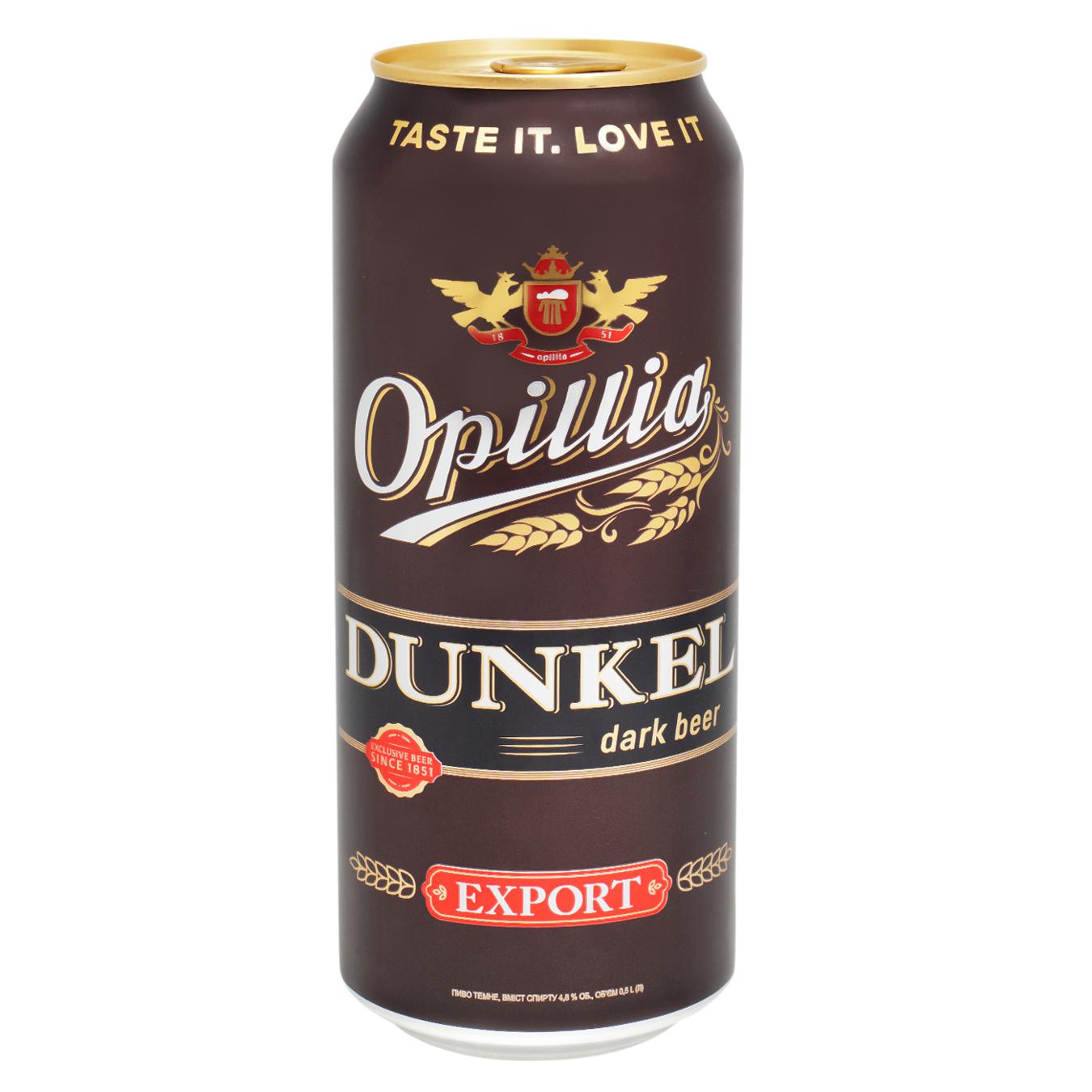 Dark beer Opillya Export Dunkel 4.8% 0.5 l iron can