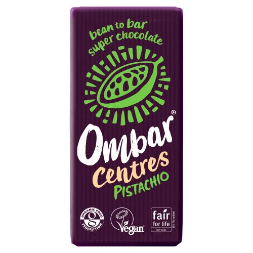 Ombar raw dark chocolate with pistachios organic 70g