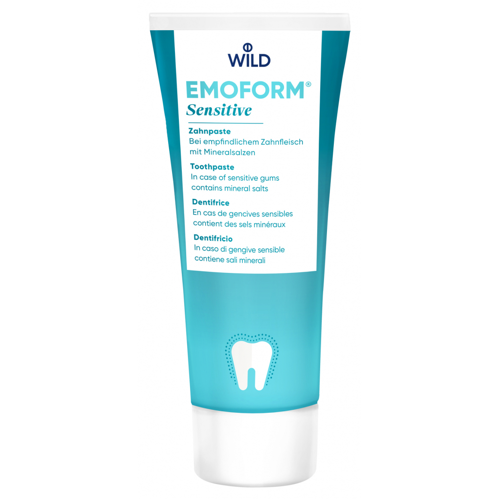Зубна паста EMOFORM Sensitive з мінеральними солями та фторидом для чутливих зубів