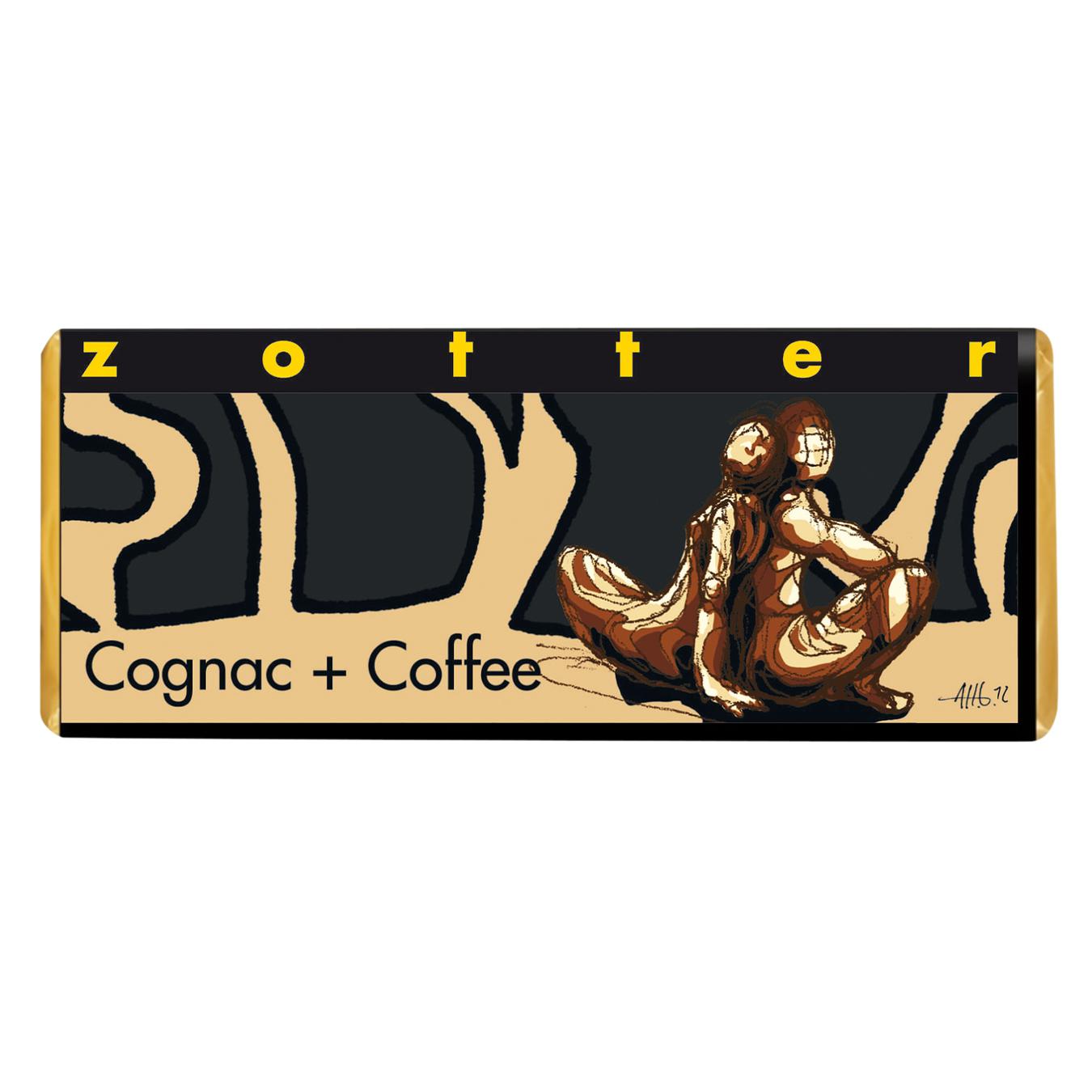Zotter black chocolate with coffee and cognac 70g