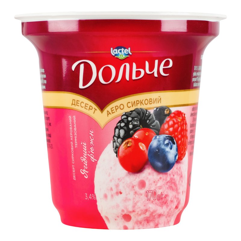 Dolce aerated dessert with berry fusion filling 3.4% 170g