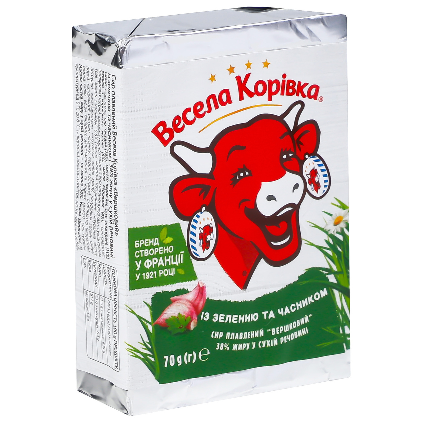 Vesela Korivka Processed Cheese with Herbs and Garlic 38% 70g 2