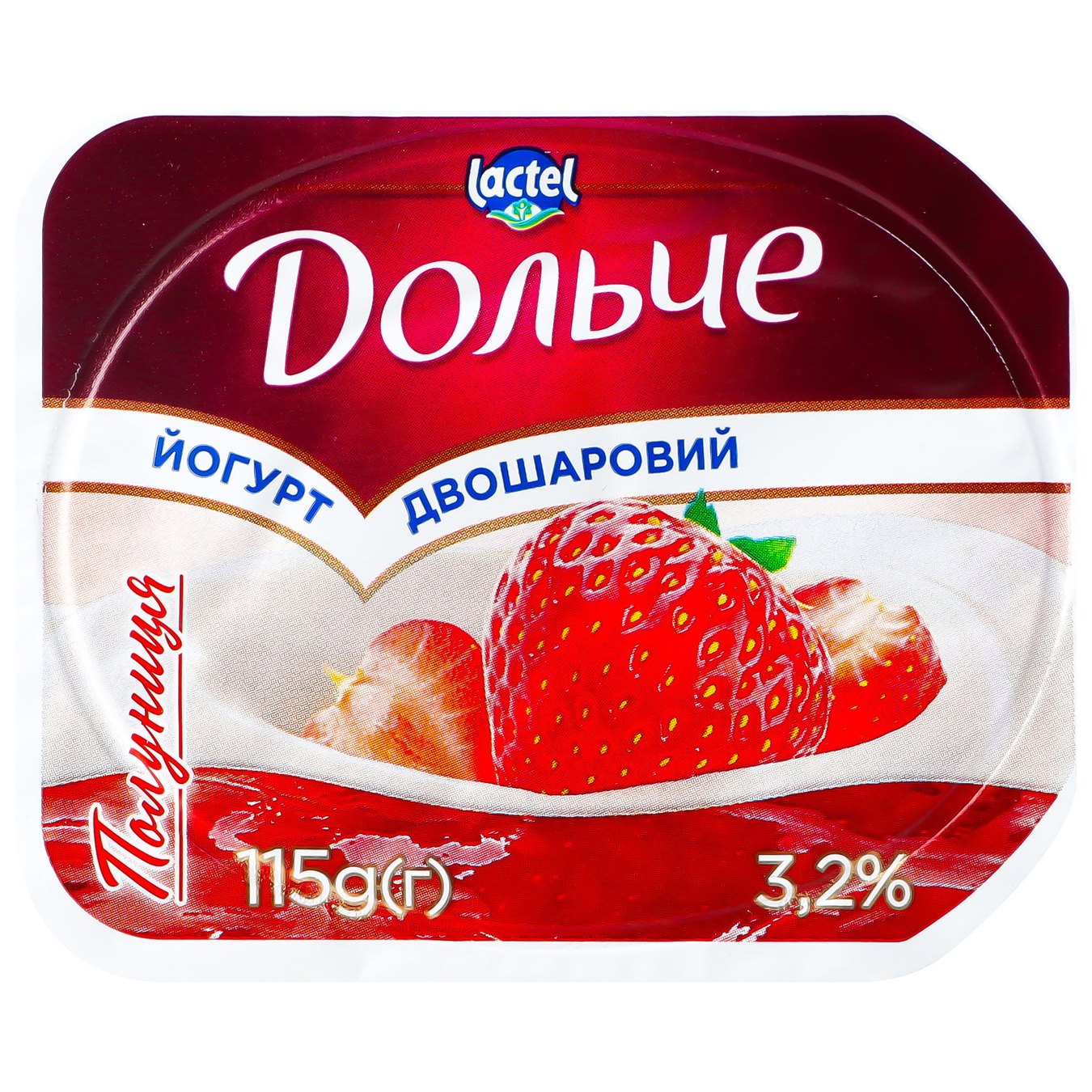 Йогурт Дольче Клубника двухслойный 3,2% 115г 6