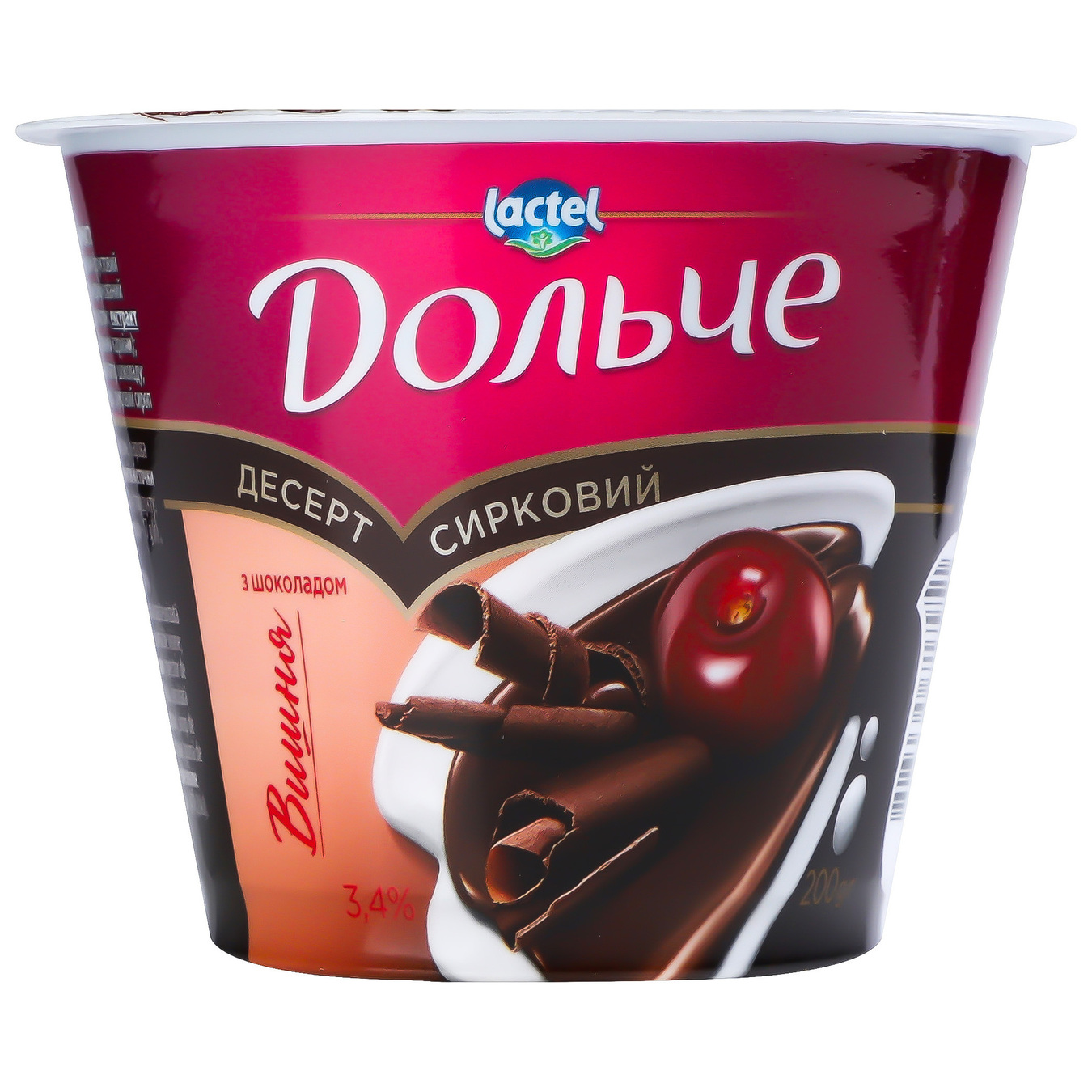 Dolce Cherry Flavored Cottage Cheese Dessert with Chocolate 3,4% 200g