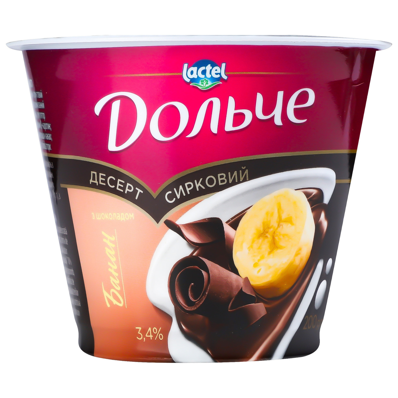 Dolce Banana Flavored Cottage Cheese Dessert with Chocolate 3,4% 200g
