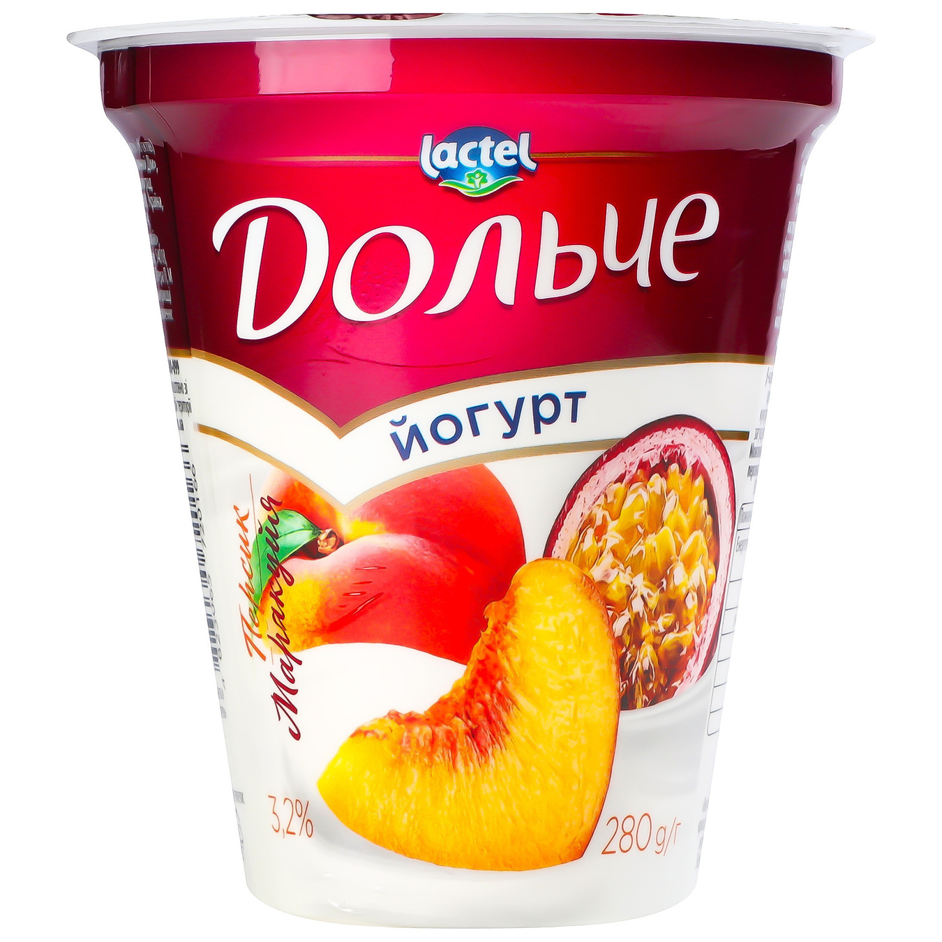 Lactel Dolce Peach Passion Fruit Flavored Yogurt 0,032 280g 2