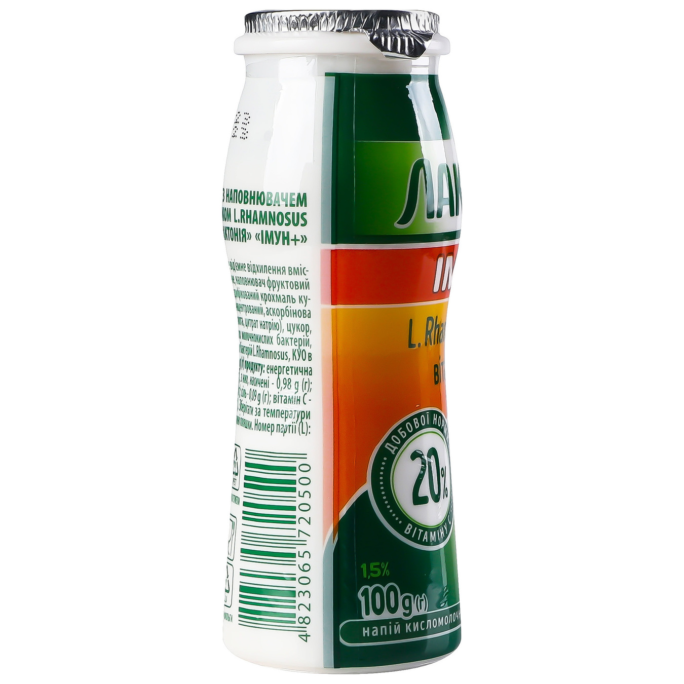 Напиток кисломолочный Лактония Иммун клубничный с пробиотиком L.Rhamnosus витамин С 1,5% 100 г 4