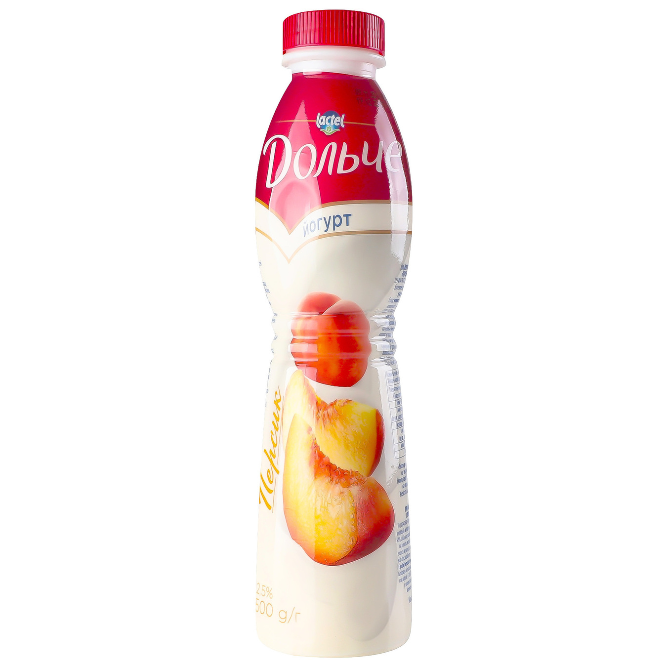 Йогурт Дольче питьевой с наполнителем персик 2,5% 500г