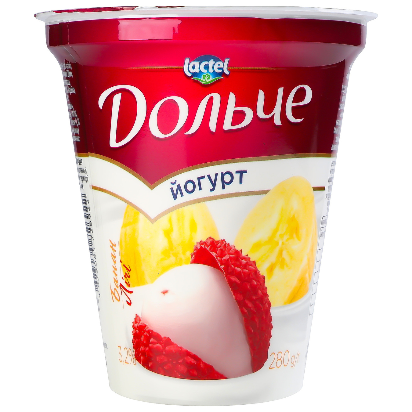 Dolce yogurt with banana-lychee filling 3.2% cup 280g