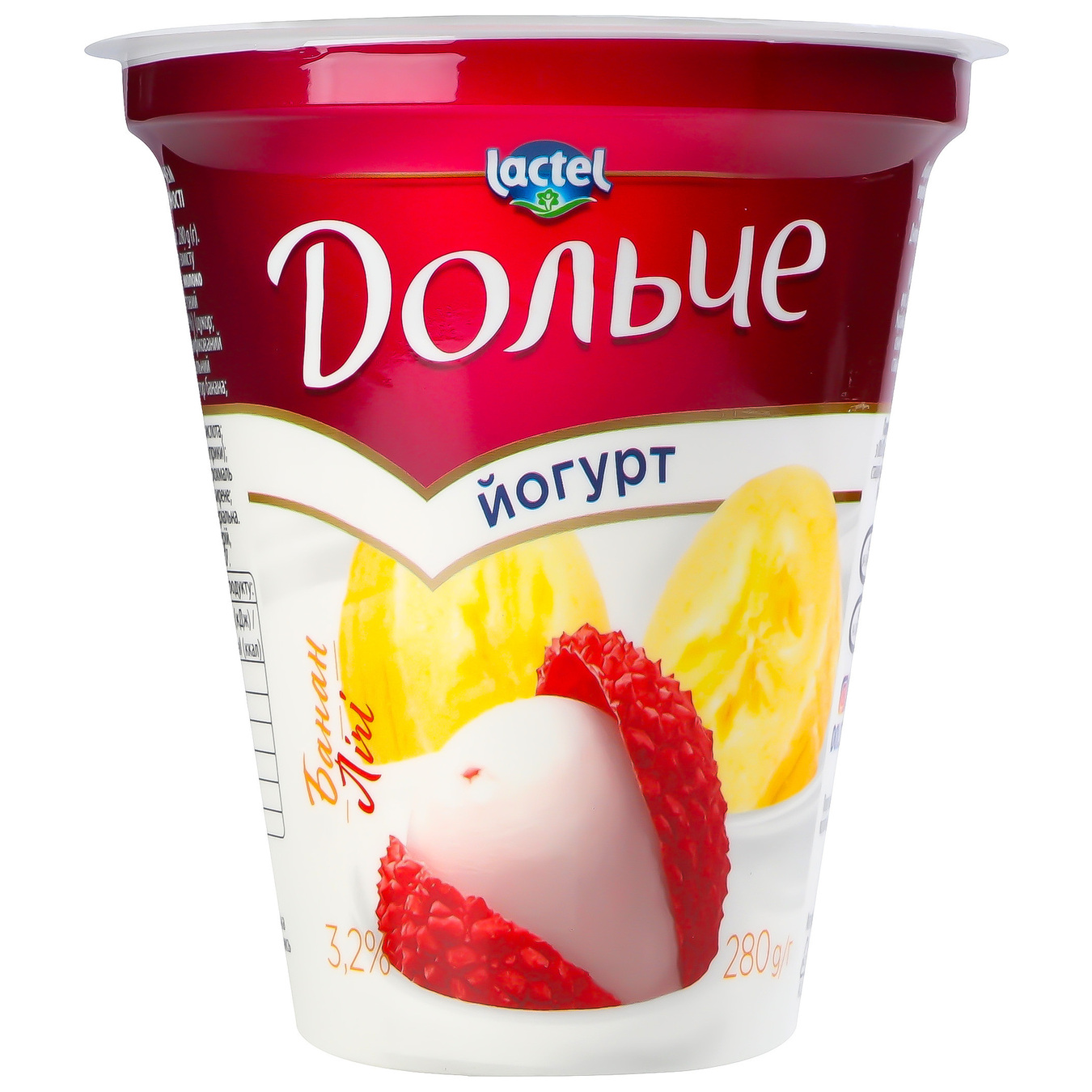 Dolce yogurt with banana-lychee filling 3.2% cup 280g 2