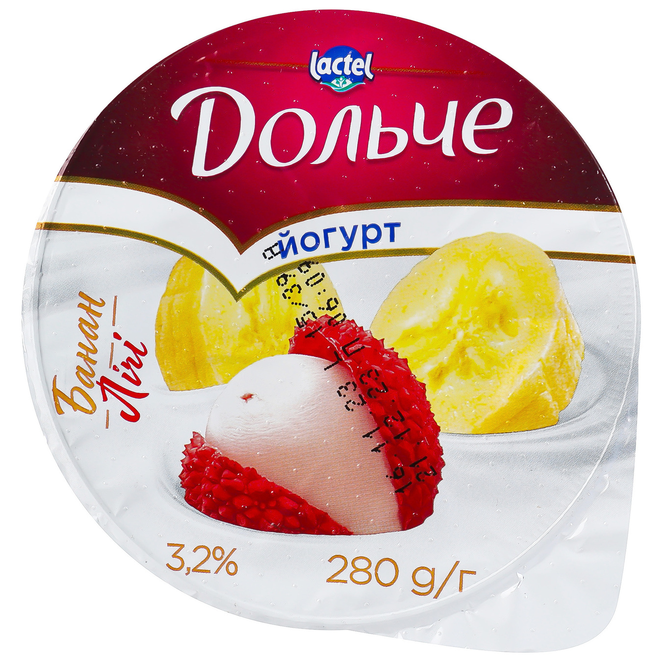 Dolce yogurt with banana-lychee filling 3.2% cup 280g 5