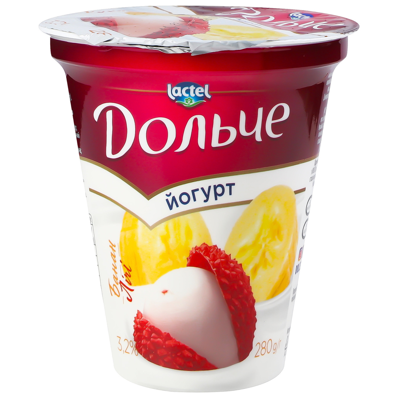 Dolce yogurt with banana-lychee filling 3.2% cup 280g 6