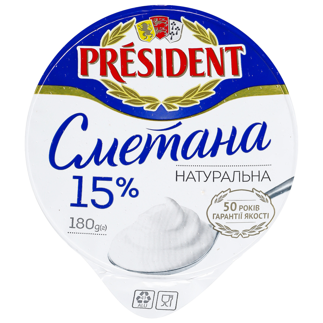 President Sour Cream 15% 180g 5