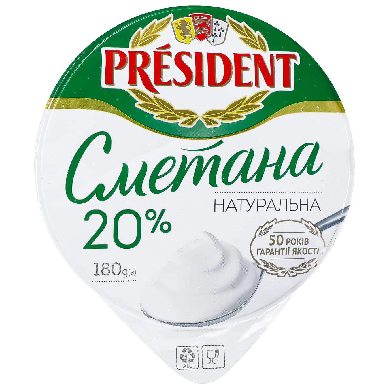President Sour Cream 20% 180g 
 4
