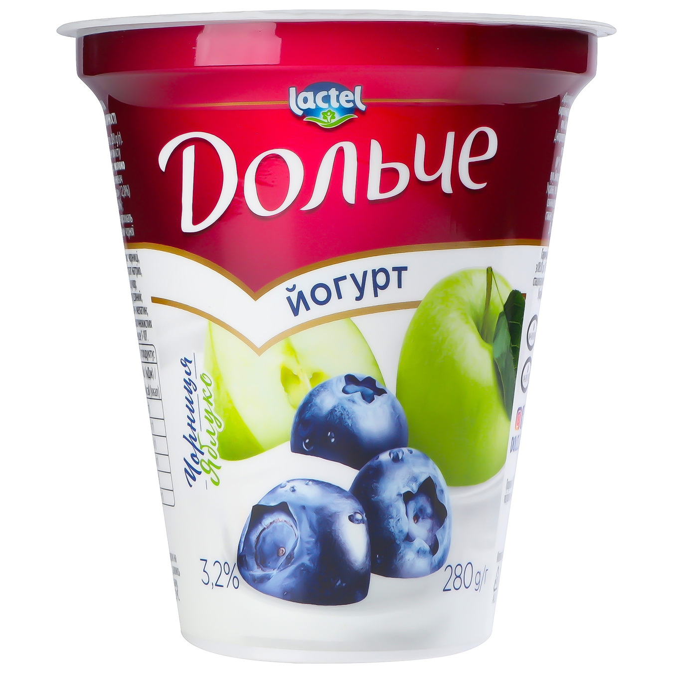 Йогурт Дольче з наповнювачем чорниця-яблуко 3,2% 280г