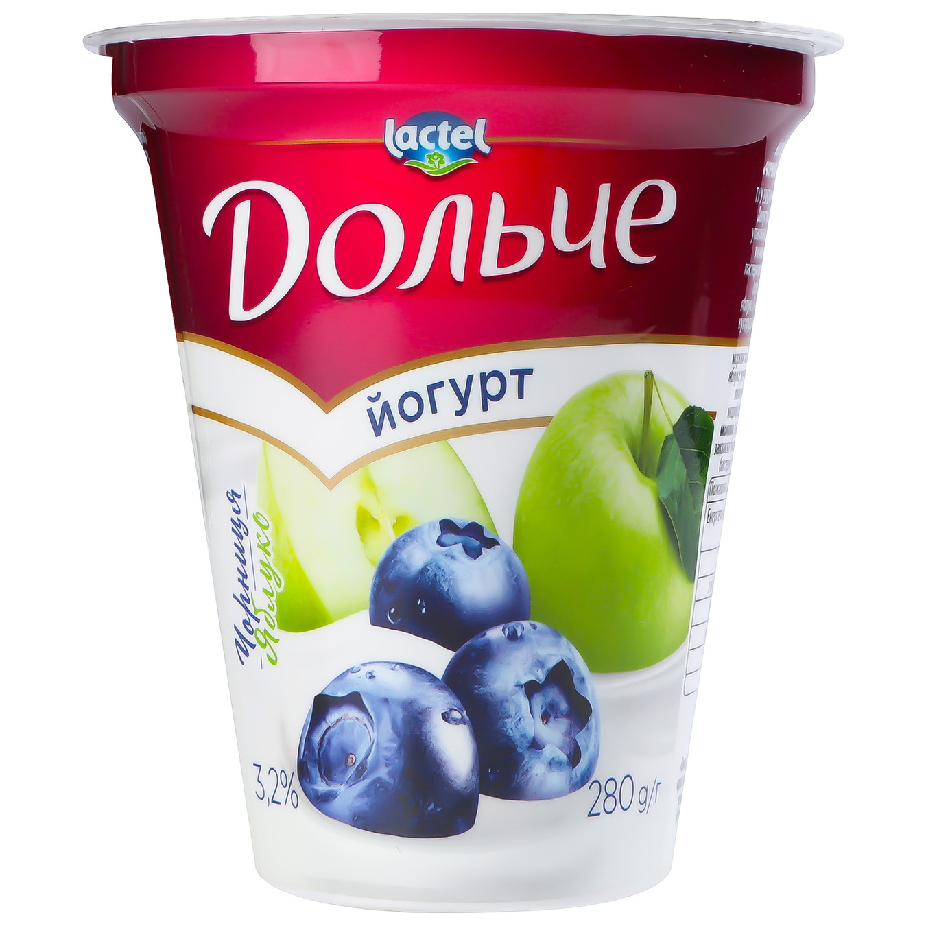 Йогурт Дольче с наполнителем черника-яблоко 3,2% 280г 4