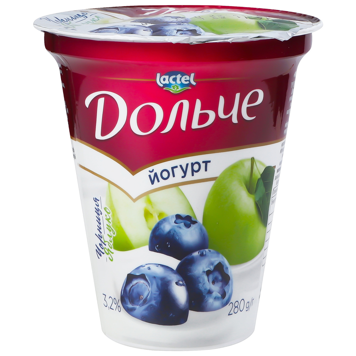 Йогурт Дольче с наполнителем черника-яблоко 3,2% 280г 6