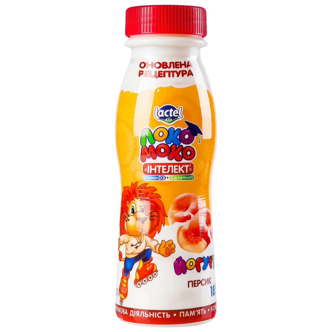Йогурт Локо Моко с наполнителем персик с кальцием Омега 3 и витамином D3 1,5%