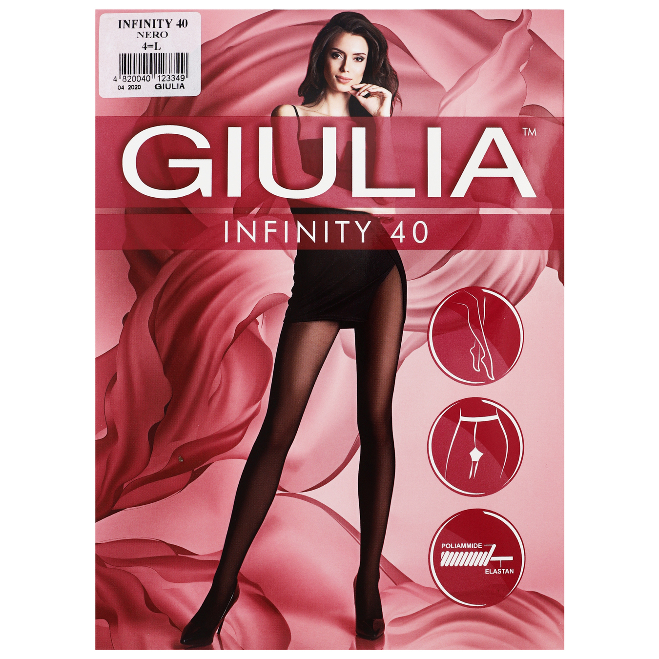 Women's pantyhose Giulia Infiniti 40 den nero size 4