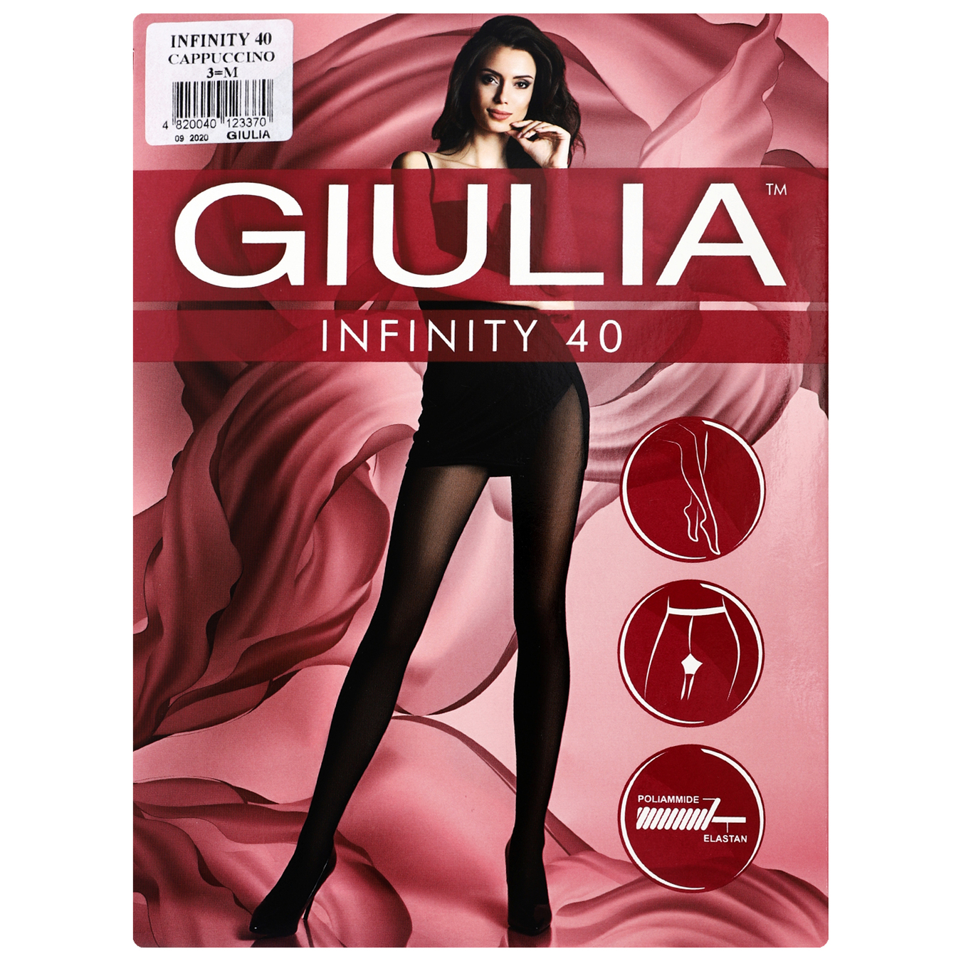 Women's pantyhose Giulia Infinity 40 den cappuccino size 3