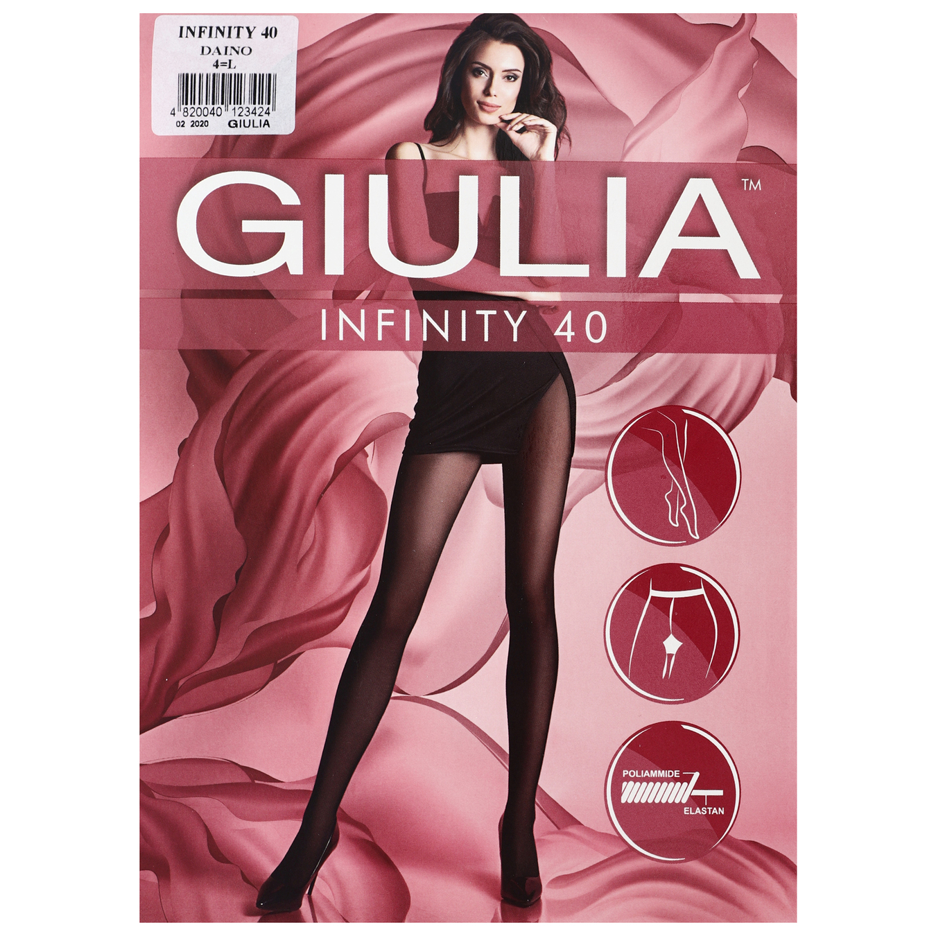 Women's pantyhose Giulia Infiniti 40 den dino size 4