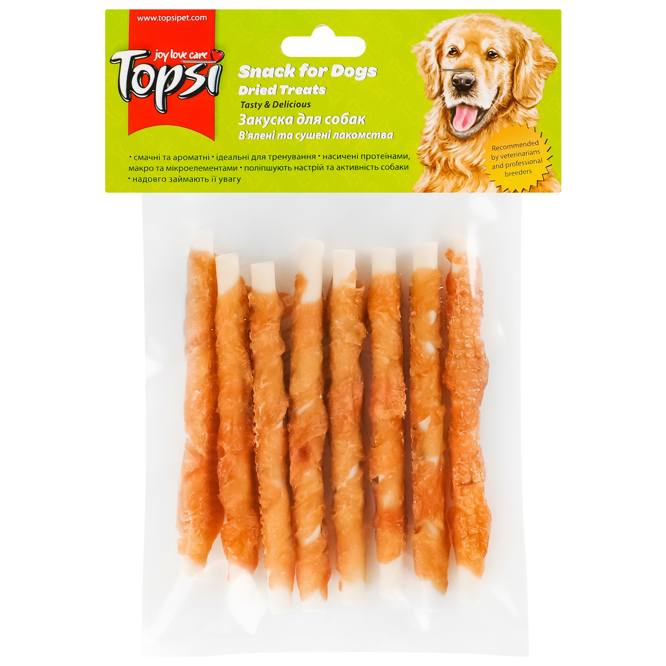 Dog treats Topsi Calcium sticks with chicken 100g