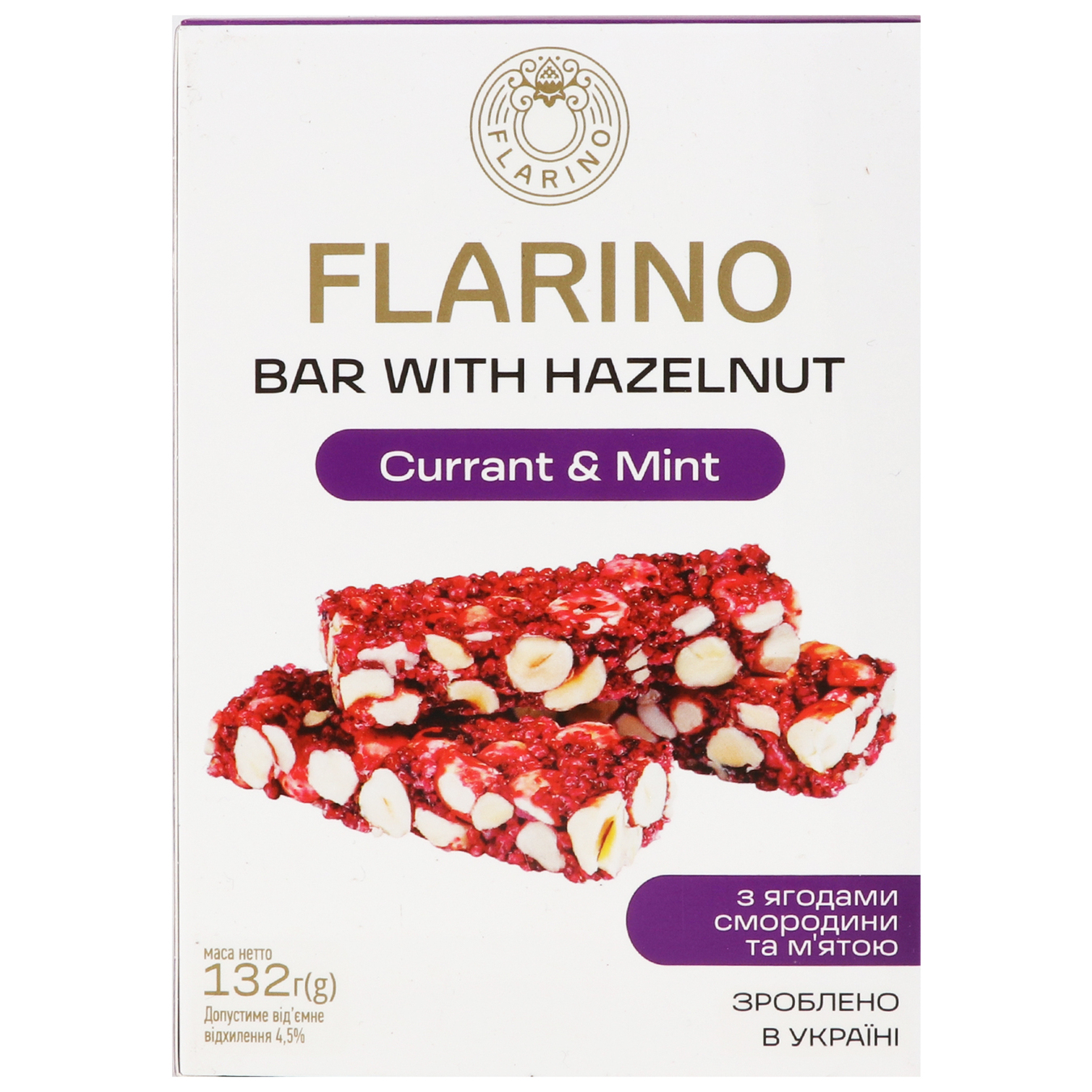 Flarino bars with hazelnuts, currants and mint 132g