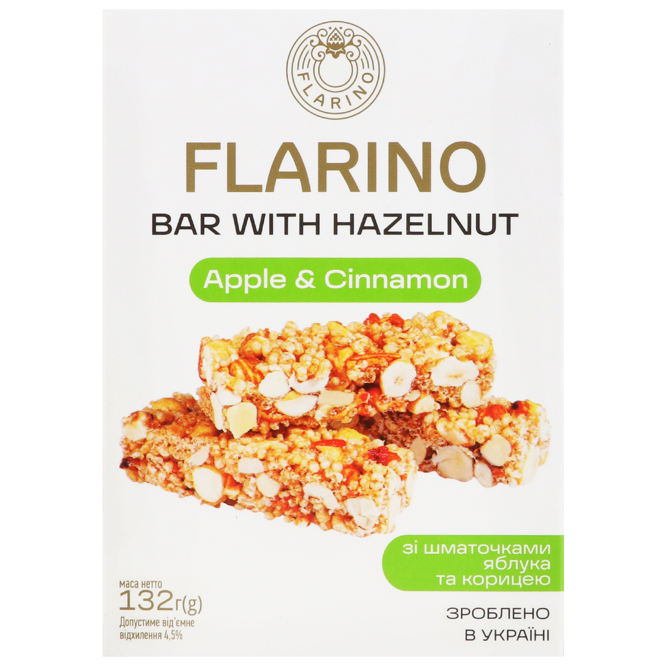 Flarino bars with hazelnut, apple and cinnamon 132g