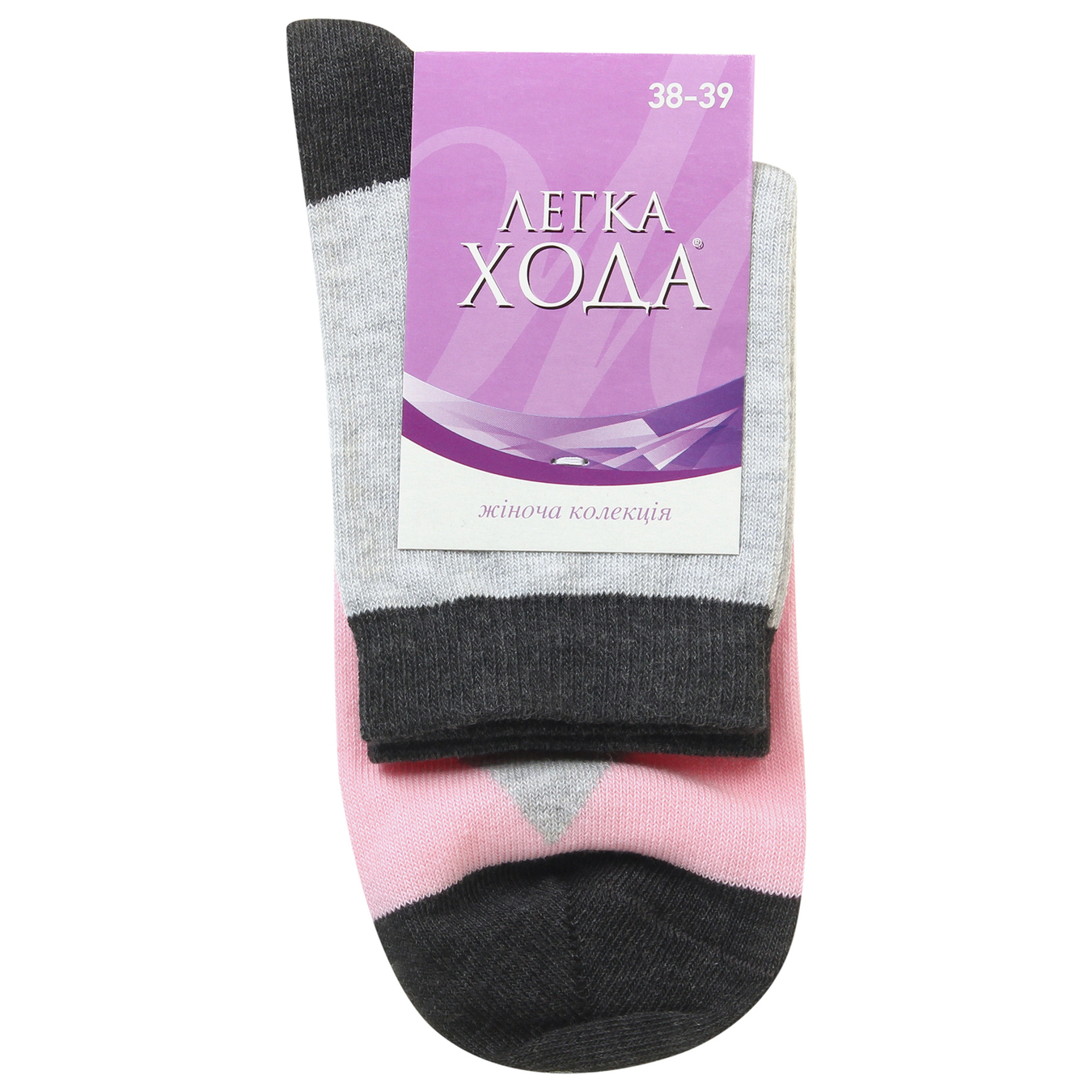 Women's socks Easy walk 5320 silver melange-pink size 25