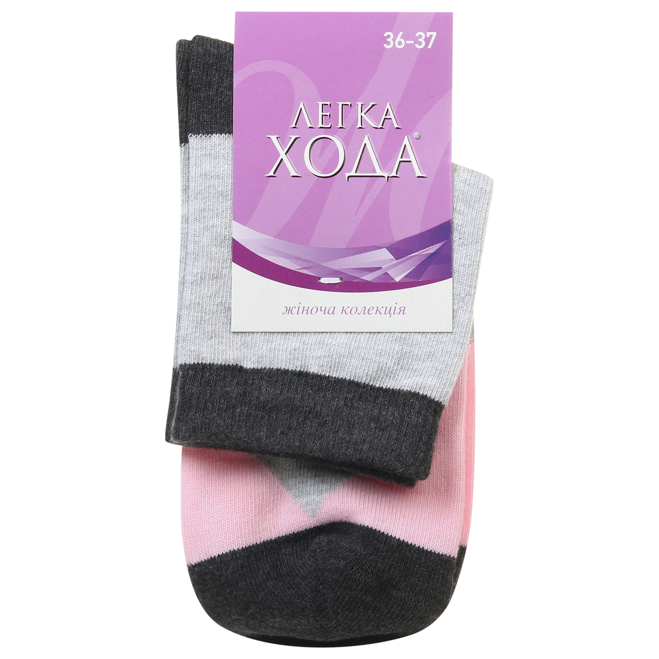 Women's socks Easy walk 5320 silver melange-pink size 23