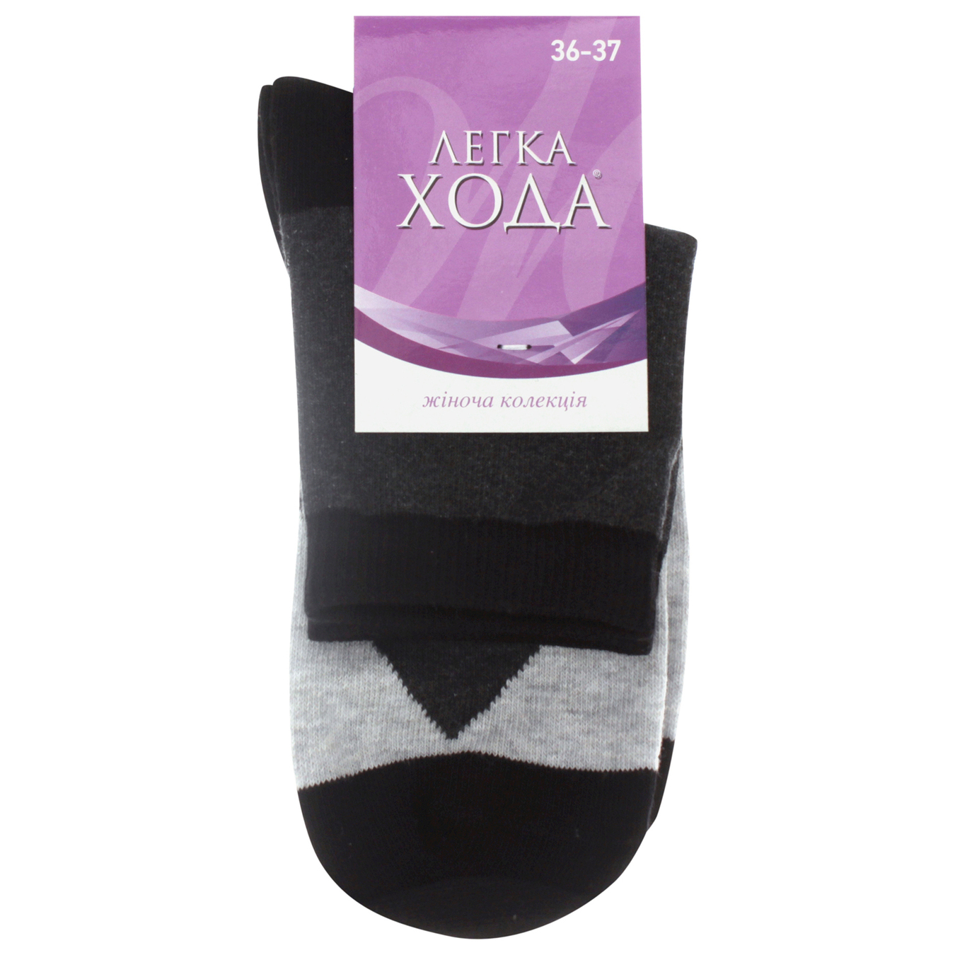 Шкарпетки жіночі Легка хода 5320 сірий меланж-срібло меланж розмір 23