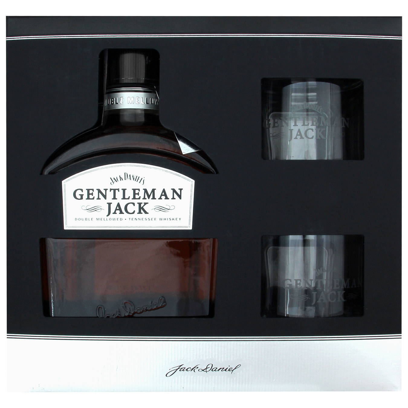 Набір Віскі Jack Daniel's Gentleman Jack 40% 0,7л + 2 склянки у подарунковій коробці
