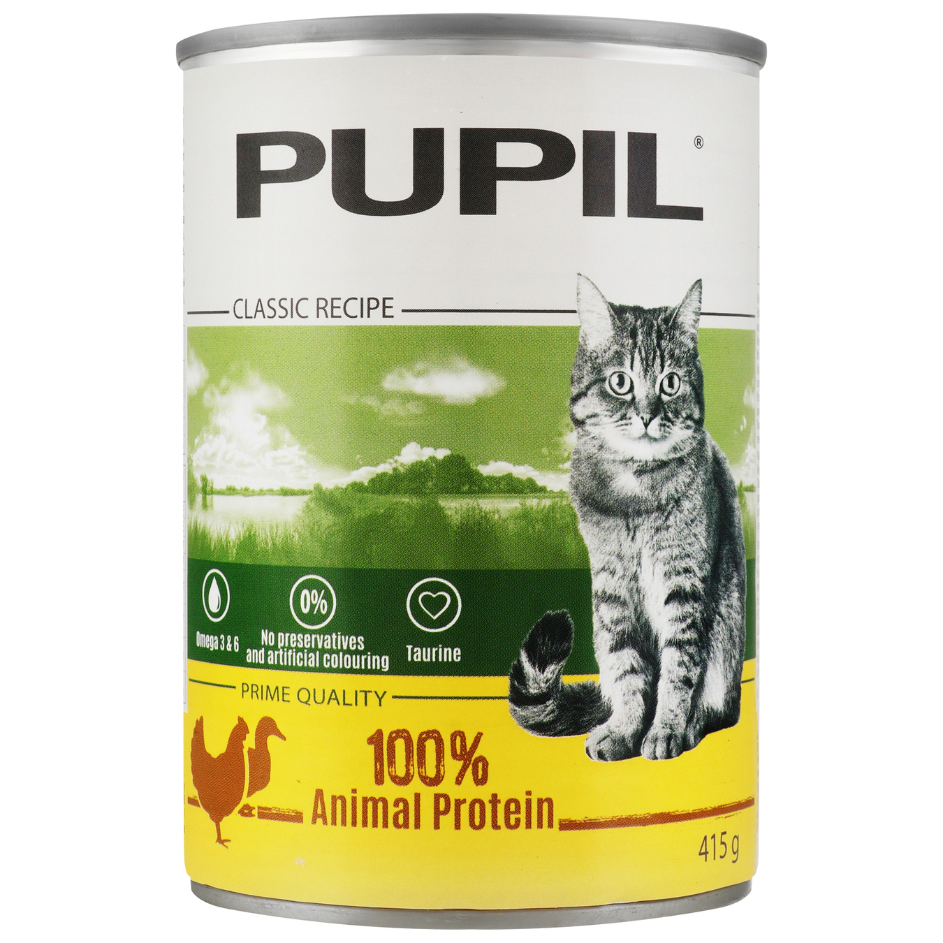 Корм для котів Pupil консерва соус з куркою та качкою 415г